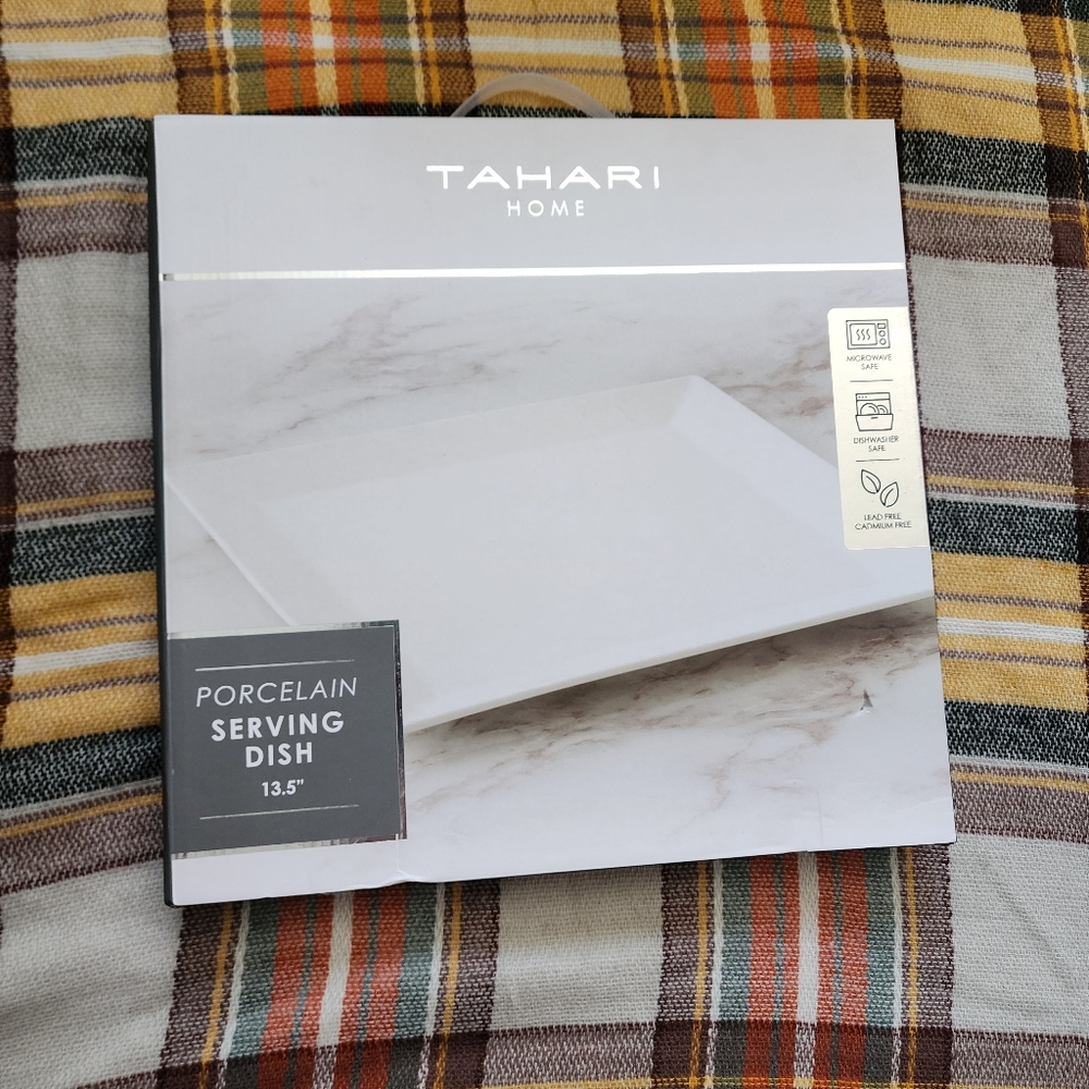 Tahari Home Porcelain Serving Dish. NEW IN BOX.